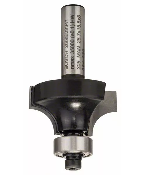 Fraise à arrondir rayon 8 mm, 2 tranchants carbure